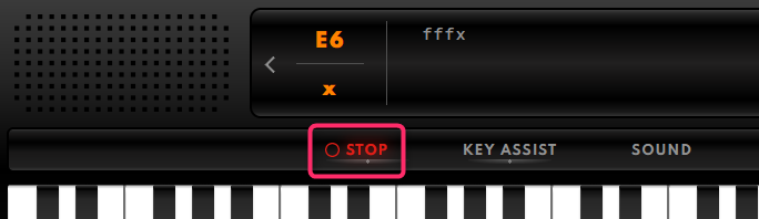「Stop」ボタンをクリック