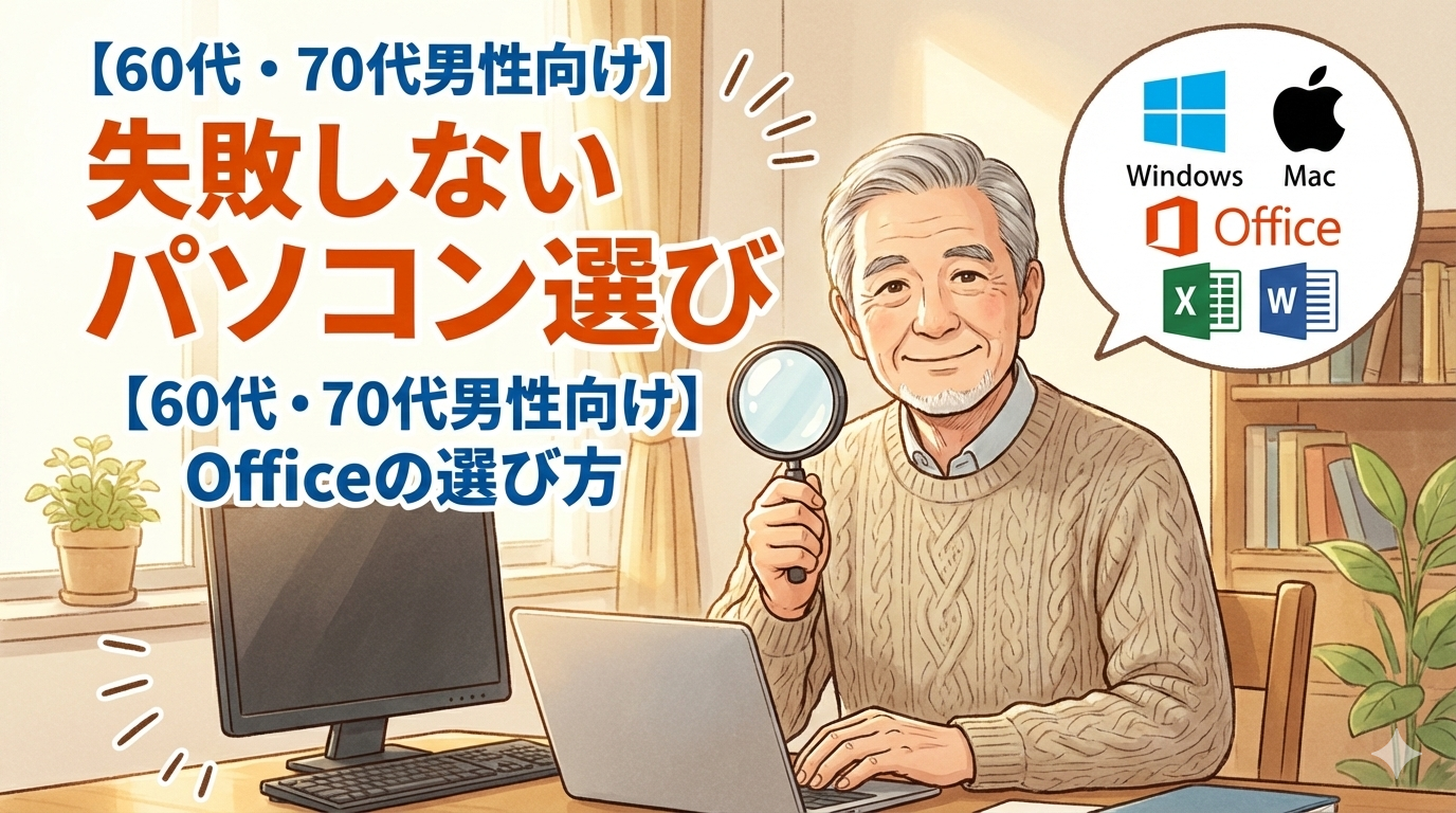【60代・70代男性向け】パソコン初心者でも失敗しないパソコン選びとOfficeの選び方