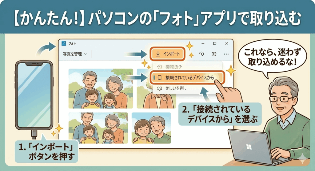パソコンの「フォト」アプリに任せる